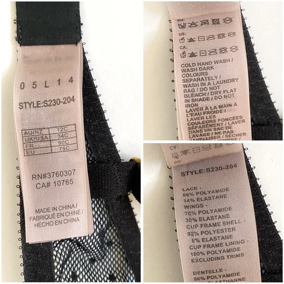 STELLA MCCARTNEY blue black sheer lace unlined Julia Stargazing Demi Wire Bra - Picture 7 of 7